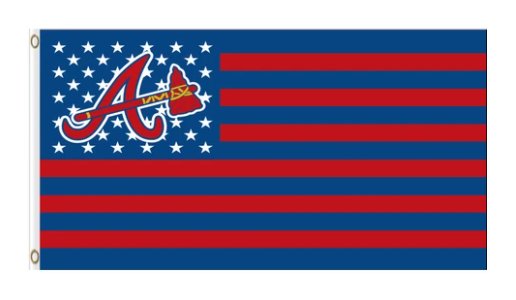 Atlanta Braves Stars and Red Stripes flag 3X5Ft Banner USA Polyester with Brass Grommets