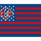 Atlanta Braves Stars and Red Stripes flag 3X5Ft Banner USA Polyester with Brass Grommets