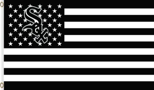 Chicago White Sox Black flag 3X5Ft Banner USA Polyester with Brass Grommets