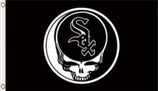 Chicago White Sox Dead Skull flag 3X5Ft Banner USA Polyester with Brass Grommets