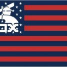 Chicago White Sox logo Flag wiht stars and stripes 3X5Ft Banner USA Polyester with Brass Grommets