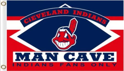 Cleveland Indians Man Cave flag 3X5Ft Banner USA Polyester with Brass Grommets