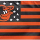 Baltimore Orioles Star and Stripes US flag 3X5Ft Banner USA Polyester with Brass Grommets - 11
