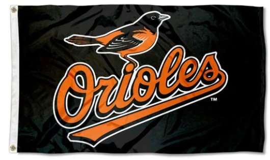 Baltimore Orioles Black flag 3X5Ft Banner USA Polyester with Brass Grommets - 14