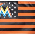 Miami Marlins Star and Stripes US flag 3X5Ft Banner USA Polyester with Brass Grommets