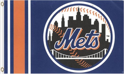 New York Mets Logo flag 3X5Ft Banner USA Polyester with Brass Grommets