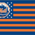 New York Mets Star And Stripes American flag 3X5Ft Banner USA Polyester with Brass Grommets