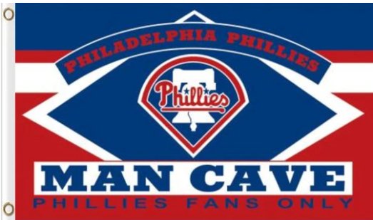 Philadelphia Phillies Man Cave flag 3X5Ft Banner USA Polyester with Brass Grommets