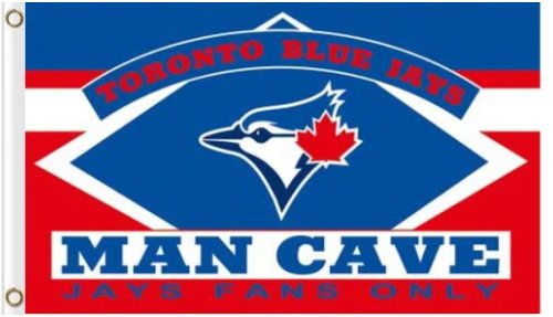 Toronto Blue Jays Man Cave Flag 3X5Ft Banner USA Polyester with Brass Grommets