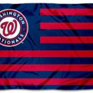 Washington Nationals Stripes Flag 3X5Ft Banner USA Polyester with Brass Grommets