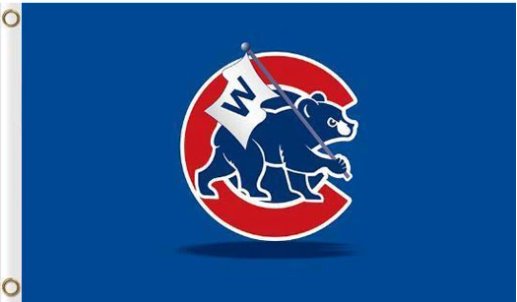 Chicago Cubs US Flag 3X5Ft Banner USA Polyester with Brass Grommets