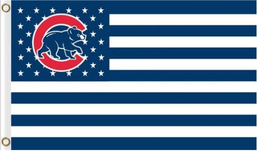 Chicago Cubs Flag with Star and Stripe Flag 3X5Ft Banner USA Polyester with Brass Grommets