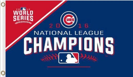 Champions Chicago Cubs US Flag 3X5Ft Banner USA Polyester with Brass Grommets