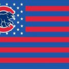 CChicago Cubs Flag with Star and Stripe Red Flag 3X5Ft Banner USA Polyester with Brass Grommets