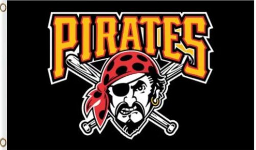 Pittsburgh Pirates Black  Flag 3X5Ft Banner USA Polyester with Brass Grommets