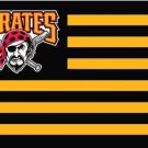 Pittsburgh Pirates Red US Flag 3X5Ft Banner USA Polyester with Brass Grommets