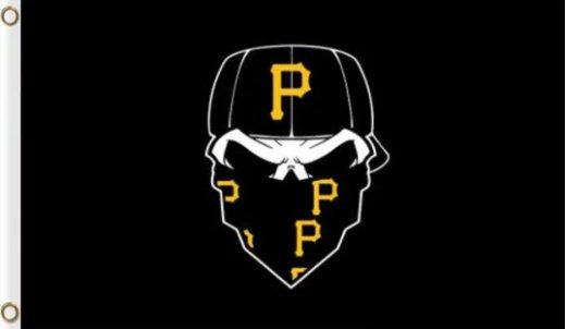 Pittsburgh Pirates Skull US Flag 3X5Ft Banner USA Polyester with Brass Grommets