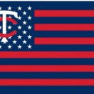 Minnesota Twins USA American Flag 3X5Ft Banner USA Polyester with Brass Grommets