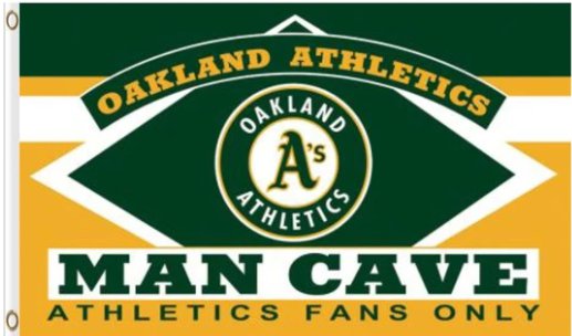 Oakland Athletics Man Cave Flag 3X5Ft Banner USA Polyester with Brass Grommets