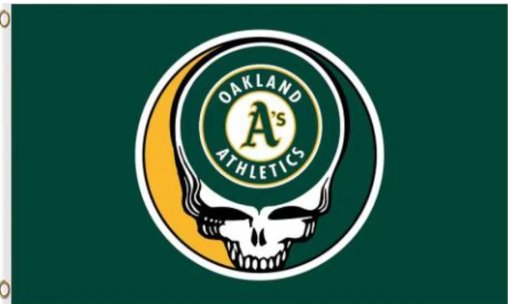 Oakland Athletics Dead Skull Flag 3X5Ft Banner USA Polyester with Brass Grommets