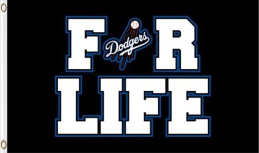 Los Angeles Dodgers For Life Flag 3X5Ft Banner USA Polyester with Brass Grommets