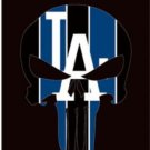 Los Angeles Dodgers Skull Vertical Flag 3X5Ft Banner USA Polyester with Brass Grommets