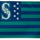 Seattle Mariners Stars & Stripes Flag 3X5Ft Banner USA Polyester with Brass Grommets
