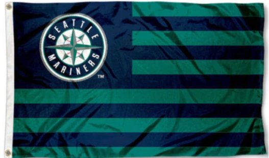 Seattle Mariners Stripes Sport Flag 3X5Ft Banner USA Polyester with Brass Grommets