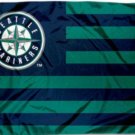 Seattle Mariners Stripes Sport Flag 3X5Ft Banner USA Polyester with Brass Grommets