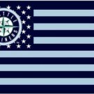 Seattle Mariners US Flag 3X5Ft Banner USA Polyester with Brass Grommets