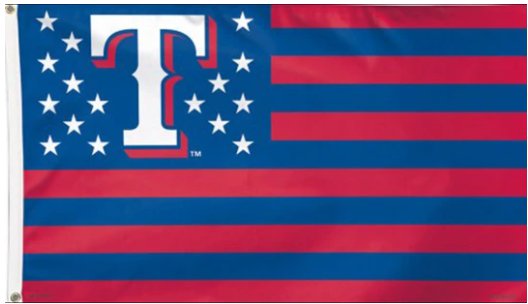 Texas Rangers Stars & Stripes  Flag 3X5Ft Banner USA Polyester with Brass Grommets