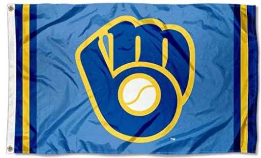 Milwaukee Brewers Retro Glove Flag 3X5Ft Banner USA Polyester with Brass Grommets