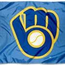 Milwaukee Brewers Retro Glove Flag 3X5Ft Banner USA Polyester with Brass Grommets
