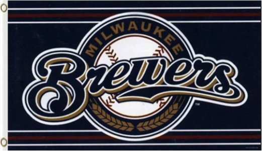 Milwaukee Brewers Logo Flag 3X5Ft Banner USA Polyester with Brass Grommets