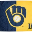 Milwaukee Brewers Miller Lite US Flag 3X5Ft Banner USA Polyester with Brass Grommets