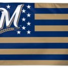 Milwaukee Brewers Star Flag 3X5Ft Banner USA Polyester with Brass Grommets