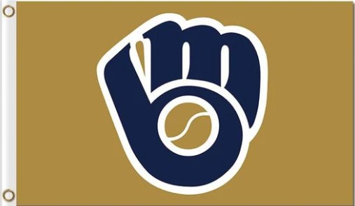 Milwaukee Brewers Glove US Flag 3X5Ft Banner USA Polyester with Brass Grommets