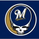 Milwaukee Brewers Dead Skull Flag 3X5Ft Banner USA Polyester with Brass Grommets