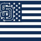 San Diego Padres USA Stars Flag 3X5Ft Banner USA Polyester with Brass Grommets