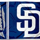 San Diego Padres America Flag 3X5Ft Banner USA Polyester with Brass Grommets