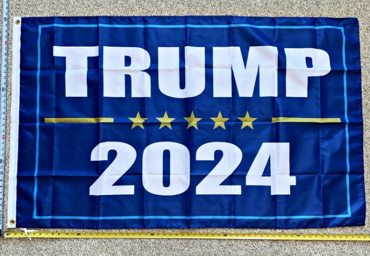 Donald Trump Flag " I Will Be Back" 2024 Don Jr Ivanka Blue Veterans 2024 Poster 3x5Ft