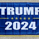 Donald Trump Flag " I Will Be Back" 2024 Don Jr Ivanka Blue Veterans 2024 Poster 3x5Ft