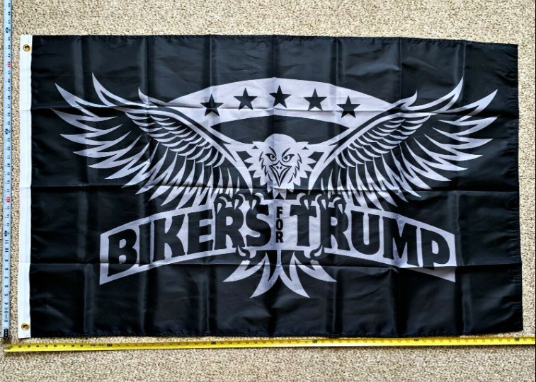 Donald Trump Flag Bikers For Trump Bird Navy Sign Poster 3x5Ft