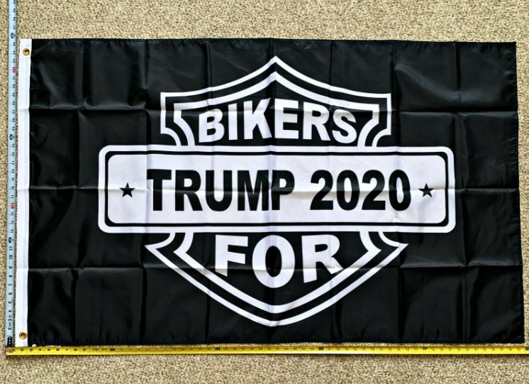 Donald Trump Flag Bikers For Trump Shield Navy Sign Poster 3x5Ft