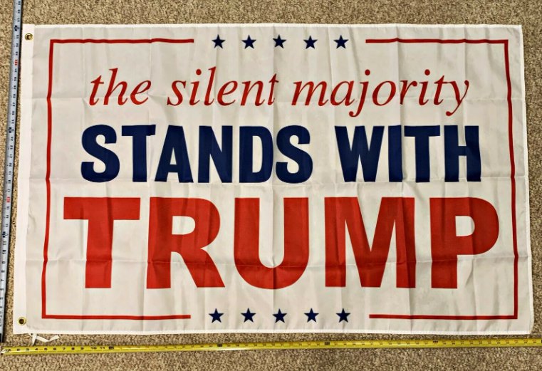 Donald Trump Flag FREE SHIPPING Trump 2024 Silent Majority Guns Sign Poster 3x5Ft