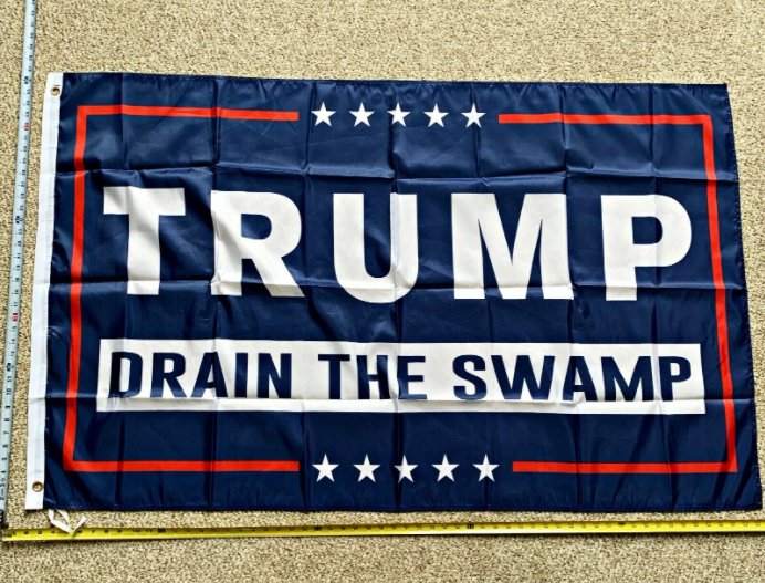 Donald Trump Flag Drain The Swamp Flag Army USA Sign Poster 3x5Ft