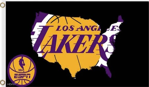 Los Angeles Lakers Team Black Flag 3X5Ft Polyester Banner USA Digital Print
