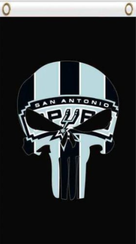 San Antonio Spurs Skull Flag 3X5Ft Polyester Banner USA Digital Print