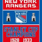 New York Rangers Flag 4 Times Stanley Cup Champions 3X5Ft Polyester Digital Print Banner USA
