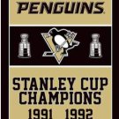 Pittsburgh Penguins Champions Vertical Flag 3X5Ft Polyester Digital Print Banner USA